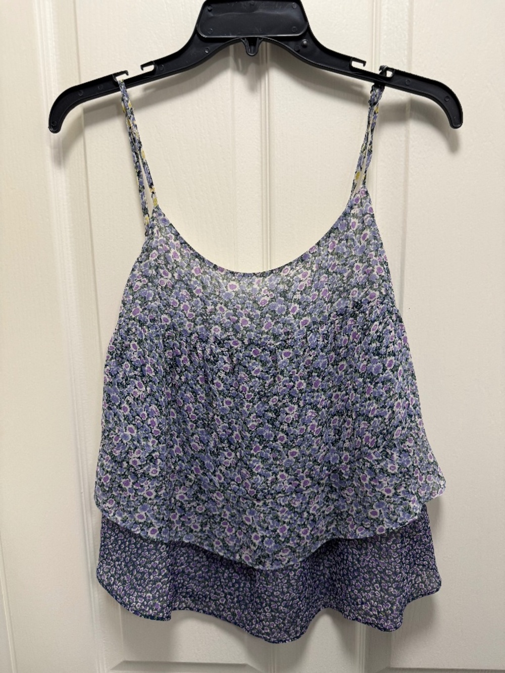 Joie Sleeveless Floral Print Spaghetti Strap Silk Top-Size S